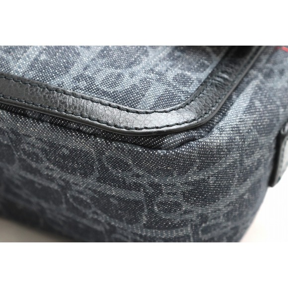 Dior Flightline Shoulder Christian Denim Leather  Trotter Bag Blue Orange Canvas - Picture 3 of 9